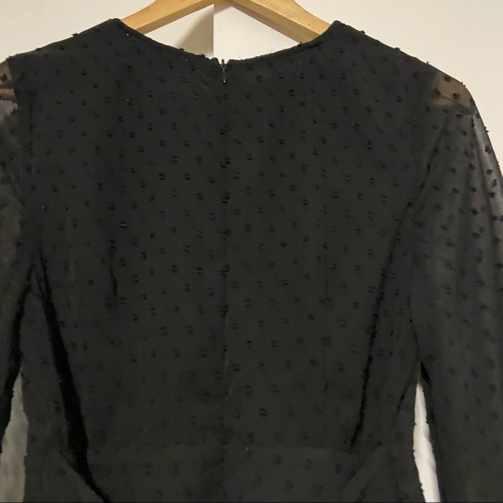 Entro Swiss dot black long sleeve Romper Size Small - Picture 8 of 10